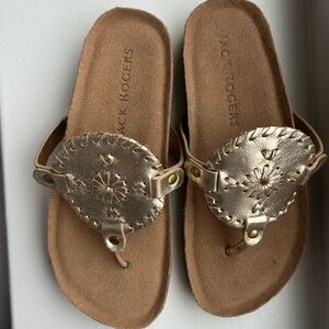 Kids size 3 Jack Rogers Gold and Tan Sandals, brand new!